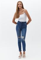 Women Blue Ultra High Rise Denim Pants