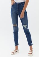 Women Blue Ultra High Rise Denim Pants