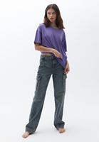 Women Blue Low Rise Baggy Pants