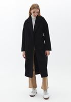 Women Black Tied Up Oversize Coat