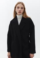 Women Black Tied Up Oversize Coat