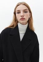 Women Black Tied Up Oversize Coat