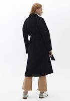 Women Black Tied Up Oversize Coat