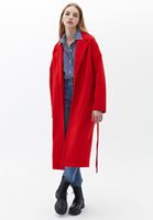 Women Red Tied Up Oversize Coat