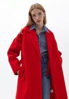 Women Red Tied Up Oversize Coat