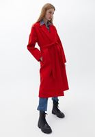 Women Red Tied Up Oversize Coat