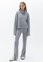 Women Grey Knitwear Sweater with Back Detail