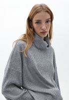 Women Grey Knitwear Sweater with Back Detail