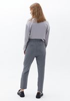 Women Grey Pleated carrot fit pants