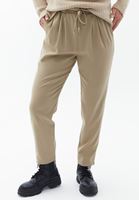 Women Beige Pleated carrot fit pants