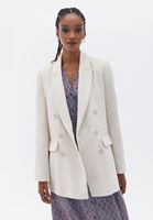 Women Beige Boyfriend Blazer