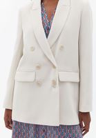 Women Beige Boyfriend Blazer