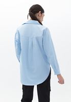 Women Blue Oversize Poplin Shirt