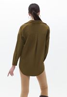 Women Green Oversize Poplin Shirt