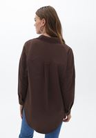 Women Brown Oversize Poplin Shirt