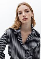 Bayan Çok Renkli Loose-Fit Çizgili Gömlek