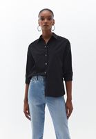 Women Black Oversize Poplin Shirt