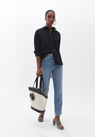 Women Black Oversize Poplin Shirt