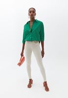 Women Green Oversize Poplin Shirt