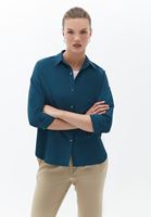 Women Blue Oversize Poplin Shirt