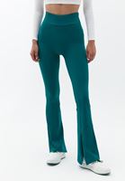 Women Green High Rise Flared Pants