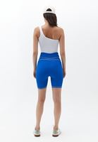 Women Blue Biker Legging with Waist Detail