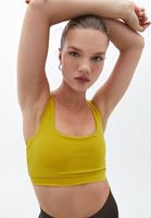 Women Yellow Square Neck Crop Singlet