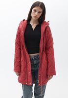 Women Pink Quilted Coat with Hoody