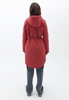 Women Pink Quilted Coat with Hoody