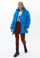 Women Blue Oversize Waterproof Coat