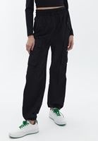 Bayan Siyah Cep Detaylı Jogger Pantolon