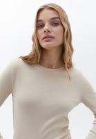 Women Beige Cotton Tshirt with Long Sleeves