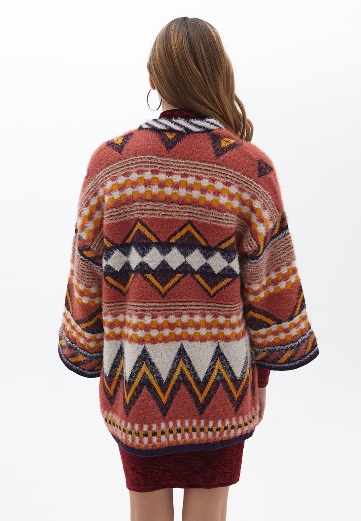 Mixed Loose Fit Midi Cardigan Online Shopping | OXXOSHOP