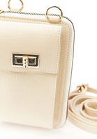 Women Beige Crocodile Texture Phone Bag