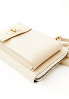 Women Beige Crocodile Texture Phone Bag