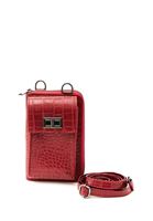 Women Red Crocodile Texture Phone Bag