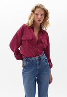 Bayan Bordo Cepli Loose-Fit Gömlek ( TENCEL™ )