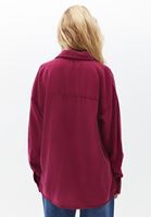 Bayan Bordo Cepli Loose-Fit Gömlek ( TENCEL™ )