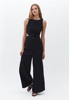 Bayan Siyah Sırt Dekolteli Tulum ( TENCEL™ )