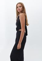 Bayan Siyah Sırt Dekolteli Tulum ( TENCEL™ )