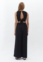 Bayan Siyah Sırt Dekolteli Tulum ( TENCEL™ )