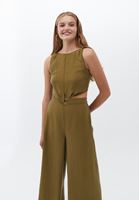 Bayan Yeşil Sırt Dekolteli Tulum ( TENCEL™ )