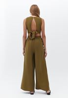 Bayan Yeşil Sırt Dekolteli Tulum ( TENCEL™ )