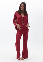 Bayan Pembe Jakarlı Flare Pantolon