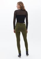 Women Green Skinny Pants with Push up Effect