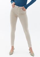 Women Beige Skinny Pants with Push up Effect