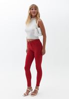 Women Red Skinny Pants with Push up Effect