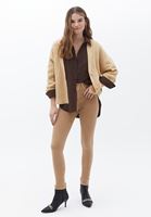 Women Beige Skinny Pants with Push up Effect