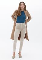 Women Beige Skinny Pants with Push up Effect