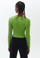 Women Green Knitwear Cardigan with Tieup Detail